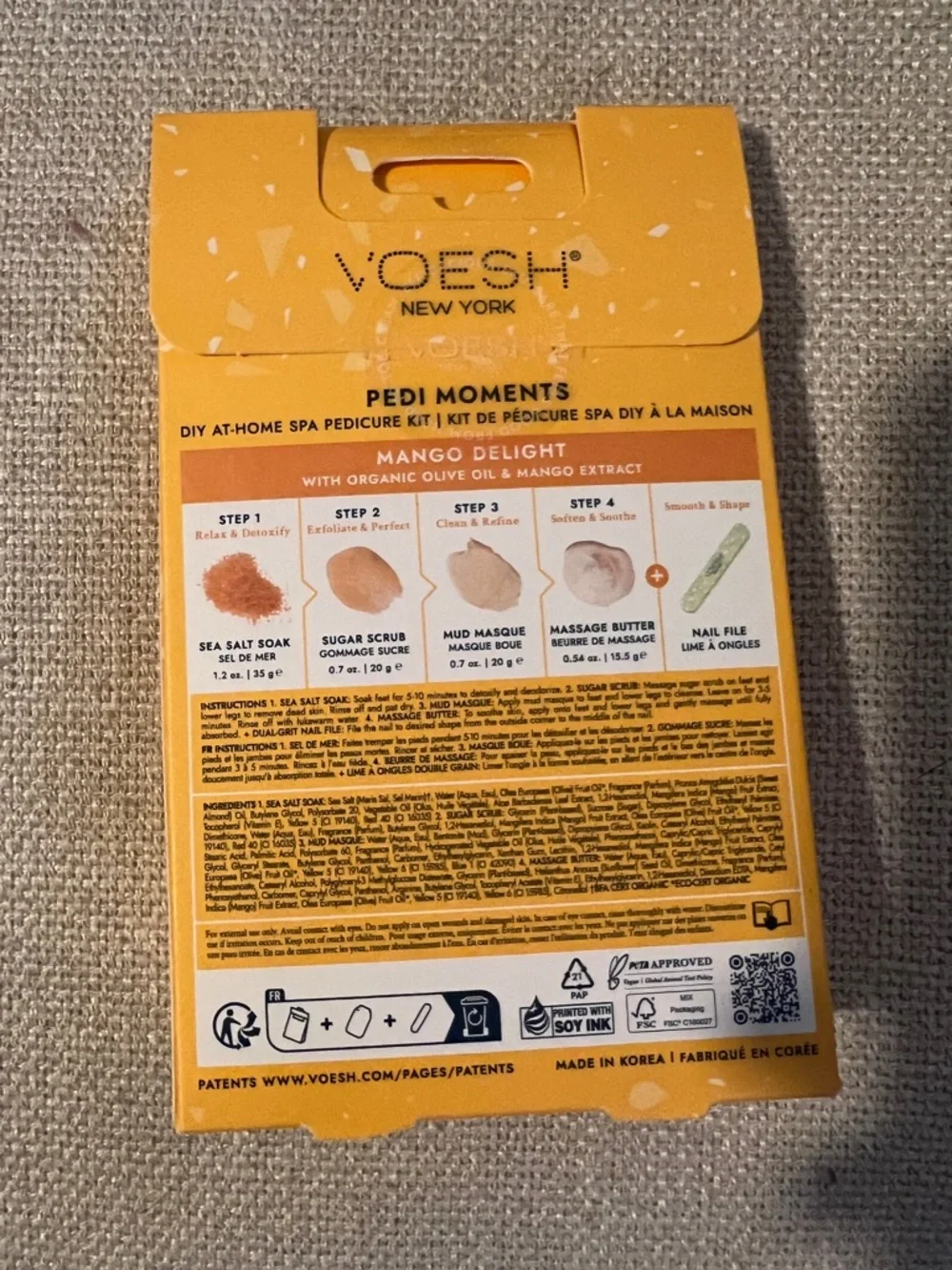 VOESH Mango Delight Pedi Moments At-Home Spa Pedicure Kit